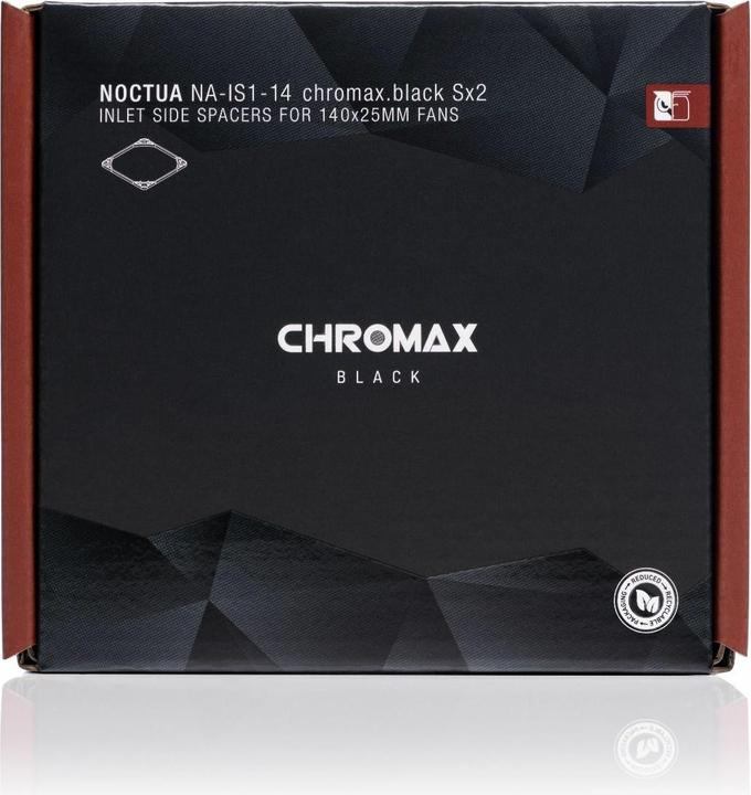 Produktbild Noctua NA-IS1-14 chromax.black Abstandhalter für 140-mm-Lüfter - 2er Set