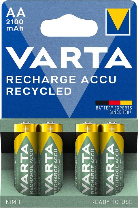 Produktbild Varta Recharge Accu Recycled (4 Stk., AA, 2100 mAh)