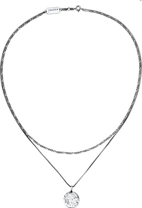 Produktbild Kuzzoi Halskette Herren Layer Figaro Venezianer Plättchen 925 Silber (925er Sterling Silber, 50 cm)