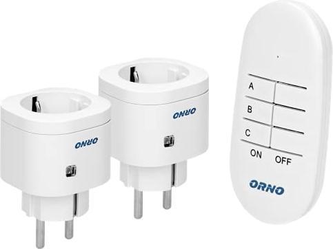 Actual product image Orno GB-439(GS) Wireless socket switch set with remote control 2+1 Range in free field: 30 m, Schuk