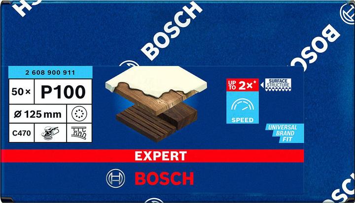 Actual product image Bosch Professional Zubehör Expert C470 Sandpaper with 8 holes for random orbital sander, 125 mm, G 100, 50 pcs. (100)