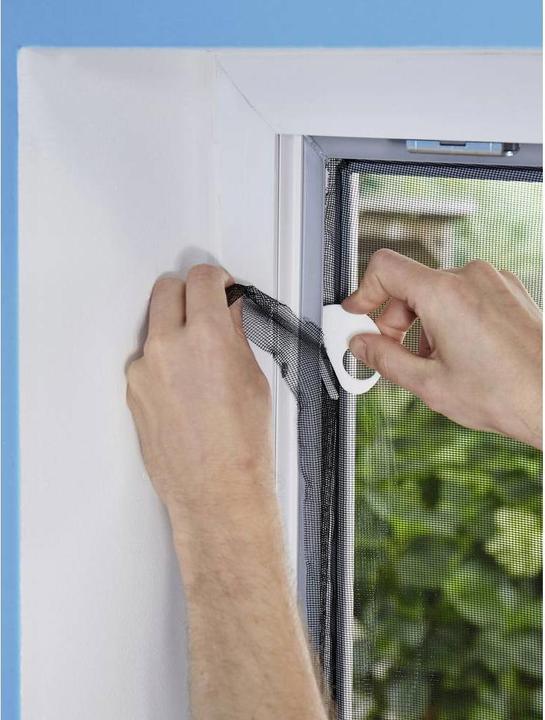 Actual product image tesa 2x COMFORT insect screen for windows, with Velcro tape, self-adhesive, without drilling (100 x 100 cm)
