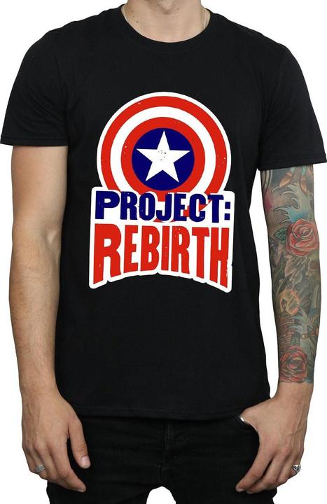Actual product image Mens Captain America Project Rebirth T-Shirt (XL)