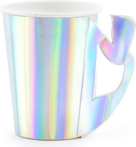 Actual product image Partydeco Paper cups Mermaid, iridescent, 220ml (1 pkt / 6 pc.) (6 x)