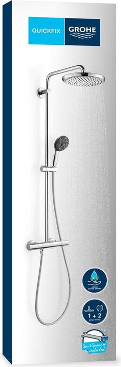 Actual product image Grohe Vitalio Start System 250 Round shower system with thermostatic mixer and Vitalio Start 110 hand