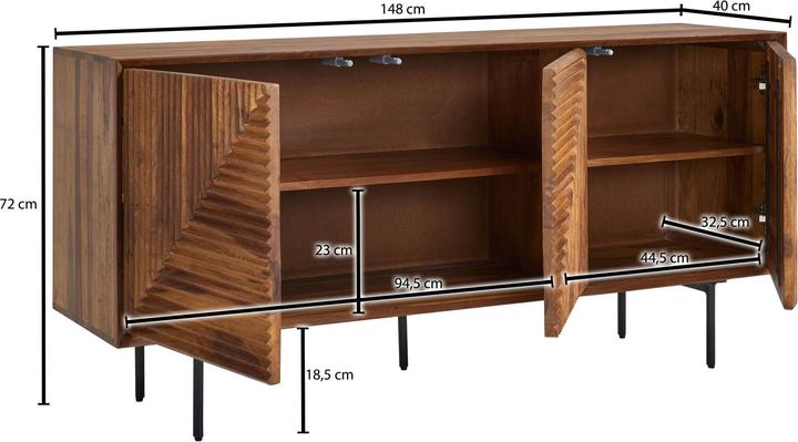 Actual product image FineBuy Sideboard Sheesham Brown
