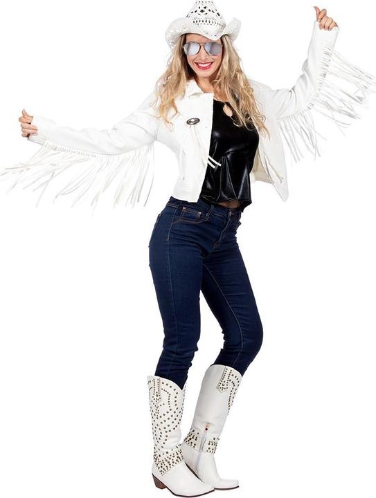 Actual product image Wilbers Ladies festival jacket with fringes, white (44)