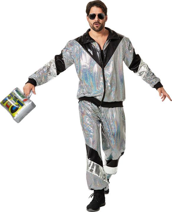 Produktbild tectake Herrenkostüm Retro 80er 90er Jahre Disco Jogginganzug (S)