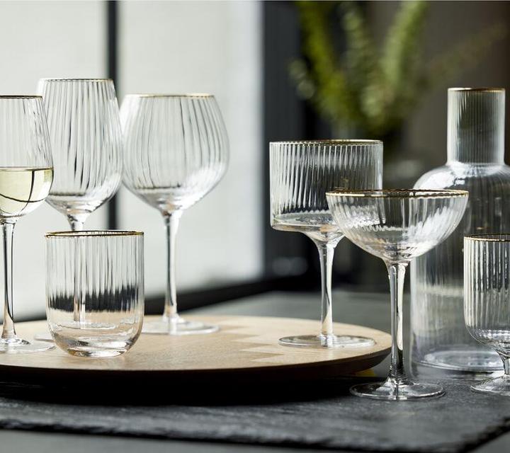 Actual product image Lyngby 65 cl - Glass - Clear/goulded edge (6.50 dl, 4 x, Gin glasses)