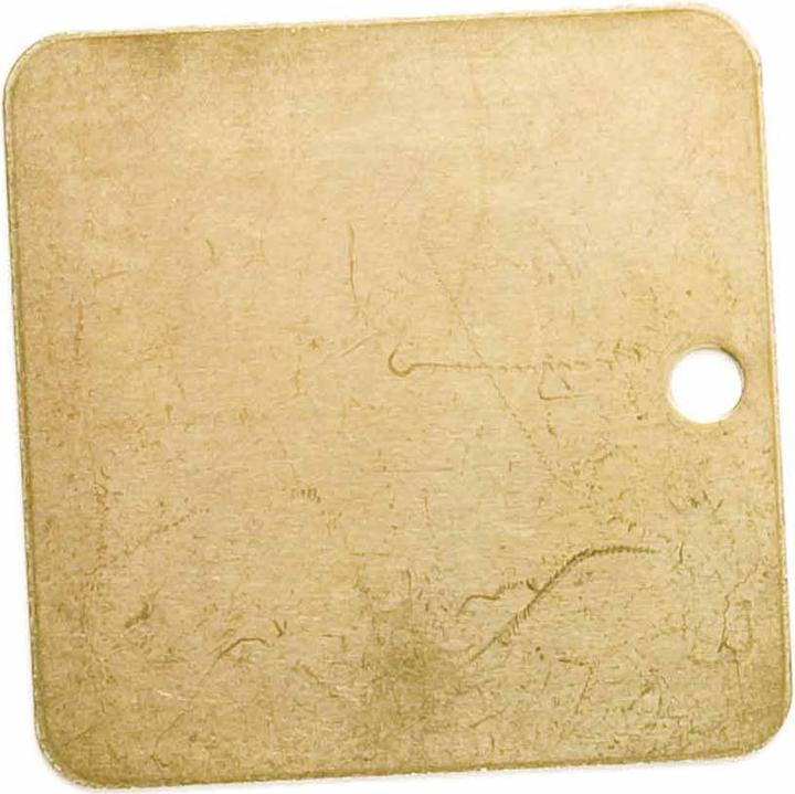 Actual product image Brady BLANK BRASS VALVE TAG BVT 2.0SQU, custom-made: Brass valve tag (25 pieces)