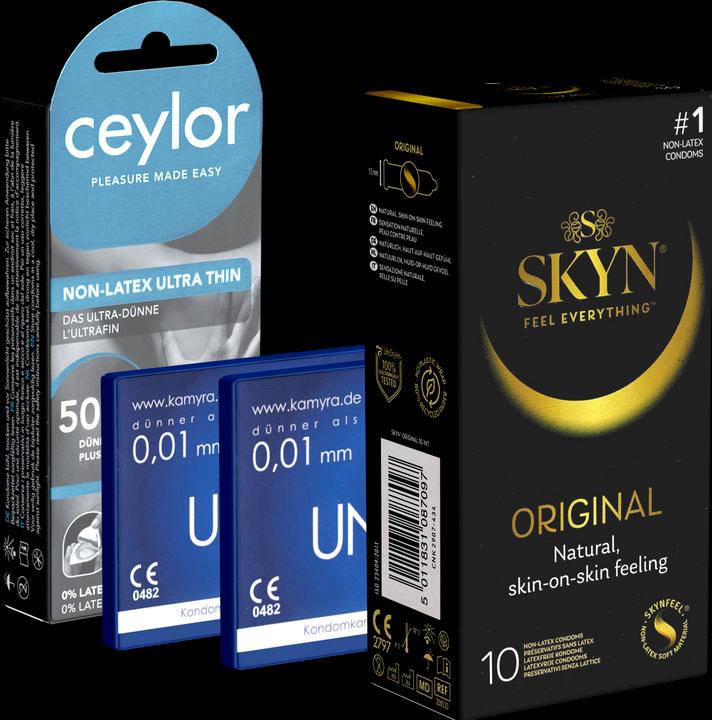 Produktbild Kondomotheke Latexfreie Kondome - 3 Sorten-Pack A (22 Stk.)