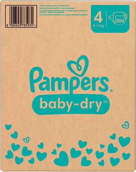 Produktbild Pampers Baby-Dry (Gr. 4, Monatsbox, 204 Stück)