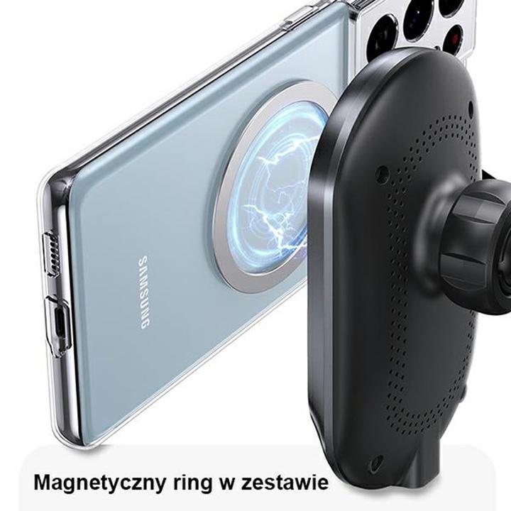 Image du produit Usams Magnetyczny uchwyt indukcyjny Wireless Charging 15W do kratki went. czarny/black CD182ZJ01 (US