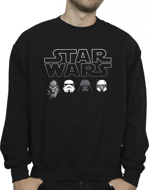 Actual product image Star Wars Mens Character Heads Sweatshirt (L)