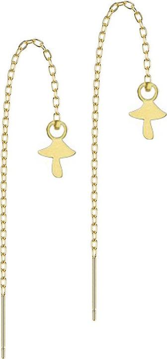 Star Piercing Ohrstecker vergoldet freifallende Kette Pilz (Chirurgenstahl 316L, ohne Messing)
