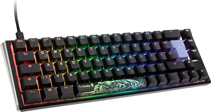 Actual product image Ducky One 3 Classic Black/White SF Gaming Keyboard, RGB LED - MX-Red (DE, Cable)