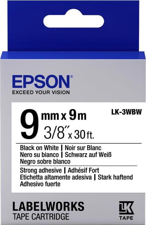 Epson Etikettenkassette Lk-3wbw (0.90 cm, Schwarz)