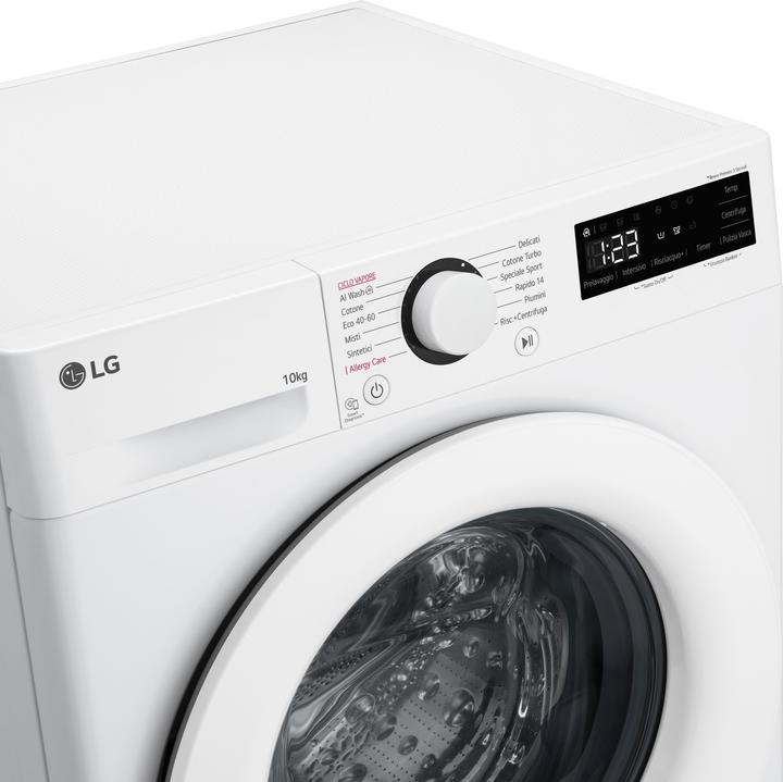 Produktbild LG F4R3010NSWW Waschmaschine 10kg AI DD, Klasse A-10%, 1400 U/min, Dampfwäsche (10 kg, Links)
