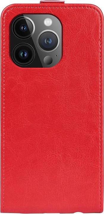 Actual product image Cover-Discount iPhone 15 Pro - Classic Flip Case vertical red (Apple iPhone 15 Pro)