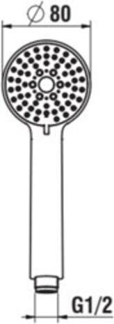 Actual product image Laufen Shower handle Stella 80 chrome (3 Beam types)
