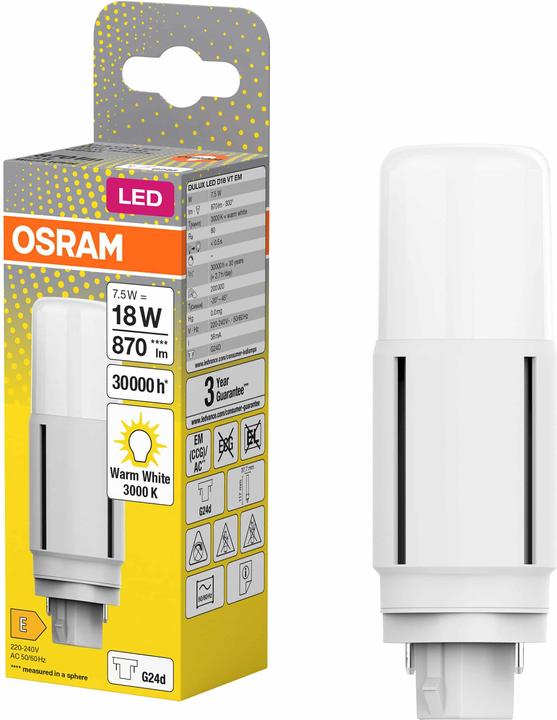 Actual product image Osram Dulux D (G24d, 7.50 W, 870 lm, 1 x, E)