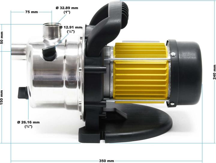 Immagine prodotto Wiltec Pompa da giardino 2800l/h 600W Pompa per acqua Pompa 3,5 bar per acqua piovana da laghetto (Pompa da giardino)