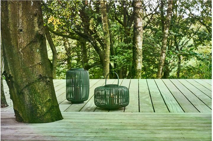 Produktbild Villa Collection H 40 x Ø 28 cm - Bambus/Glas - Dark Green (1 x)