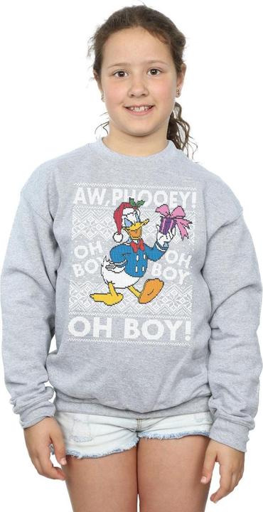 Actual product image Disney Girls Donald Duck Christmas Fair Isle Sweatshirt (152, 158)
