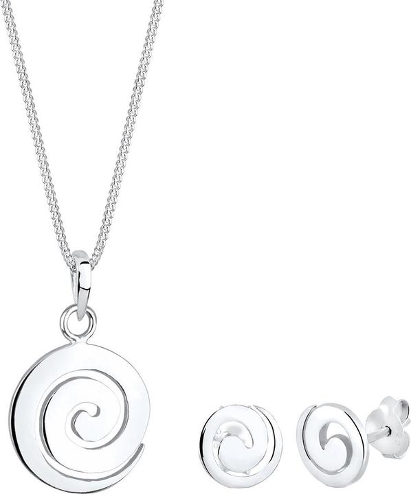 Actual product image Elli Jewellery Set Spiral Round Circle 925 Sterling Silver (925 sterling silver)