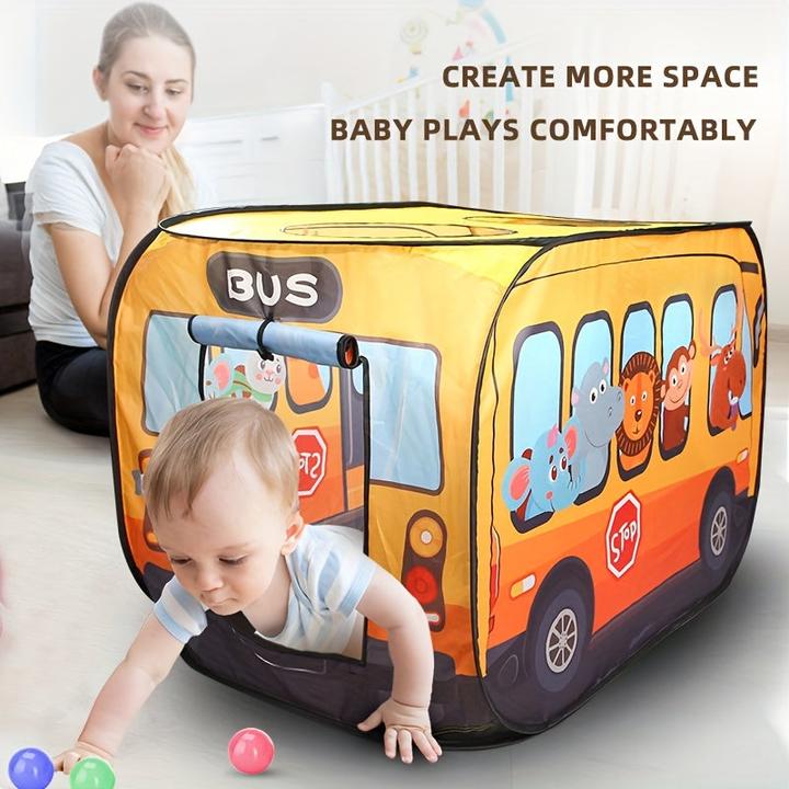 Image du produit Activity Board Tente d'autocar pour enfants, maison de jeu intérieure, maison de jeu extérieure.