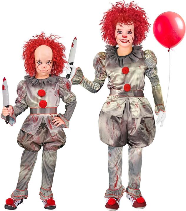 Produktbild Widmann Killer Clown Hemd, Hose, Shorts, Gürtel, Überschuhe Kinderkostüm (140)