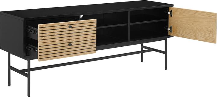Produktbild SalesFever Lowboard Echtholzfurnierx60 schwarz (150 x 40 x 60 cm)