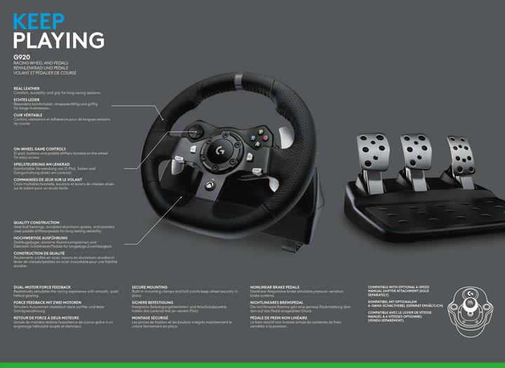Produktbild Logitech G G920 Driving Force Racing Wheel (Windows, Xbox One X, Xbox One S)
