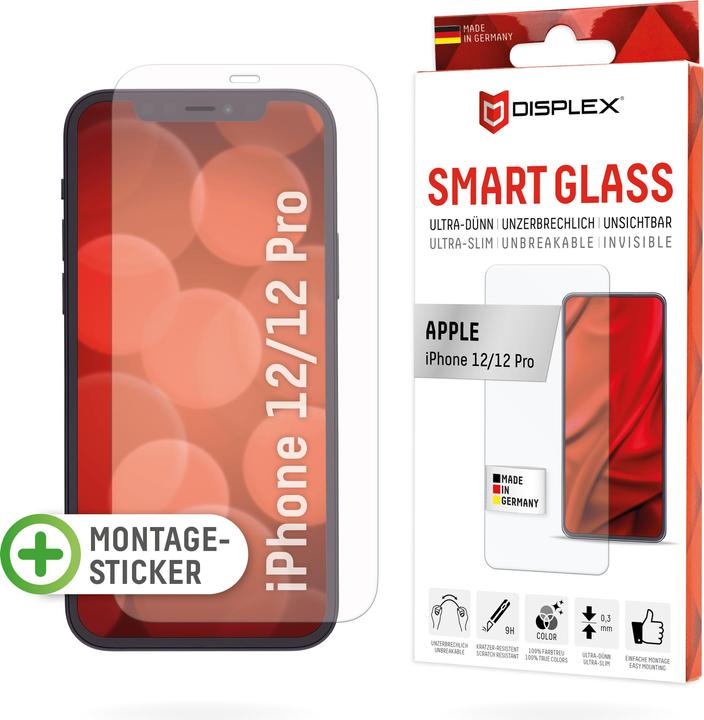 Produktbild Displex Smart Glass, Displayschutzfolie (1 Stück, Realme 12 Pro+, Apple iPhone 12)