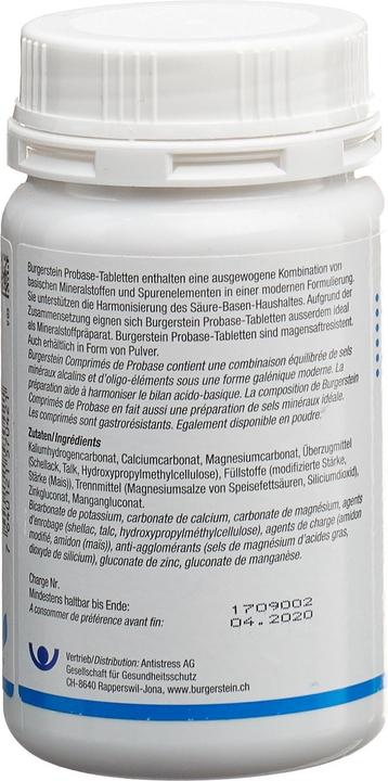 Valeurs nutritives et ingrédients Burgerstein probase (300 pièce(s), Cachets, 320 g)