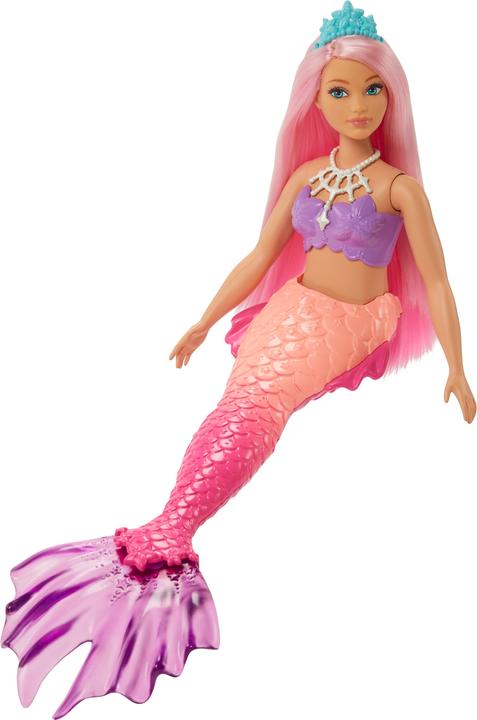 Image du produit Barbie Poupée sirène Dreamtopia (ronde, cheveux roses), jouets à partir de 3 ans