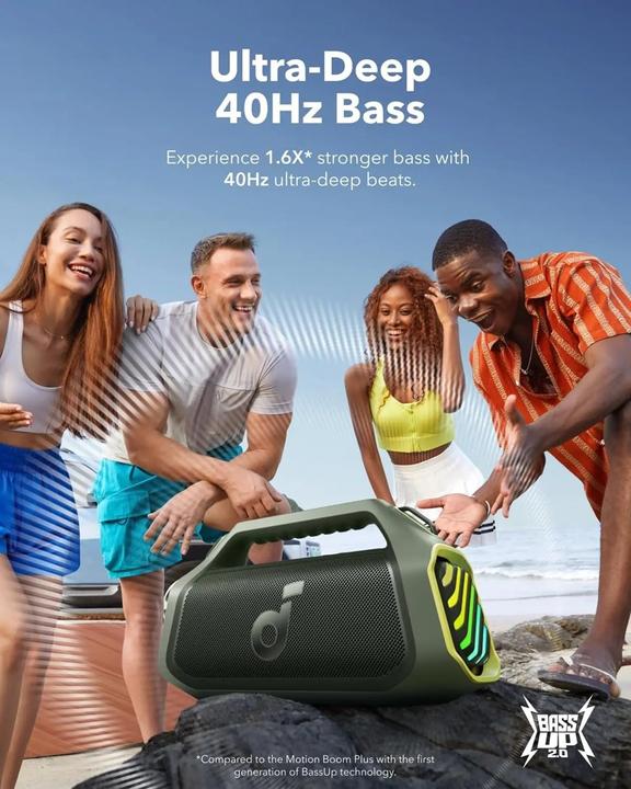 Produktbild soundcore Głośnik bezprzewodowy Boom 2 Plus 140W Zielony (20 h, Batteriebetrieb)