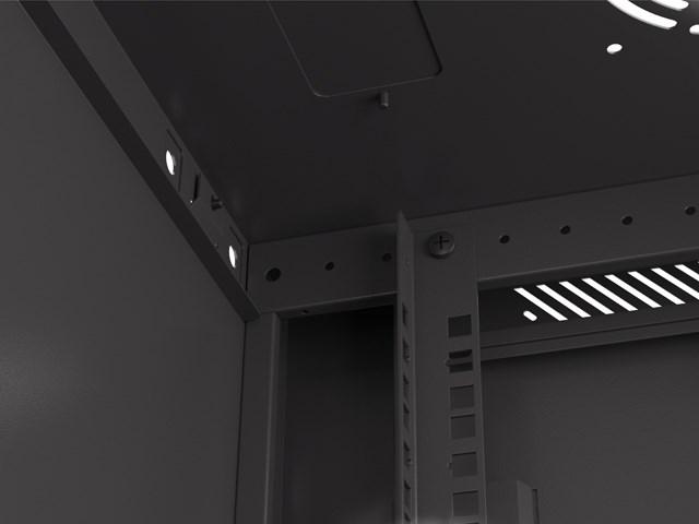 Immagine prodotto Lanberg Nástěnná jednodílná skříň 19", 4U/600x450, (v rozloženém stavu), perforované dveře, černá ( (4 HE, Rack da 19 pollici)
