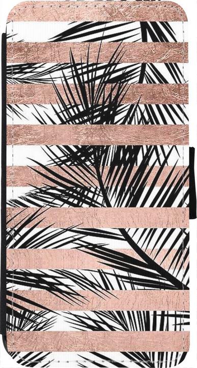 Actual product image PhoneLook Wallet cover black Palm trees gold stripes (Apple iPhone 7)