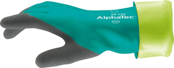 Productafbeelding Ansell Chemische handschoenen AlphaTec 58-735 maat 10 groen EN 388, EN 374 PPE categorie III (10)