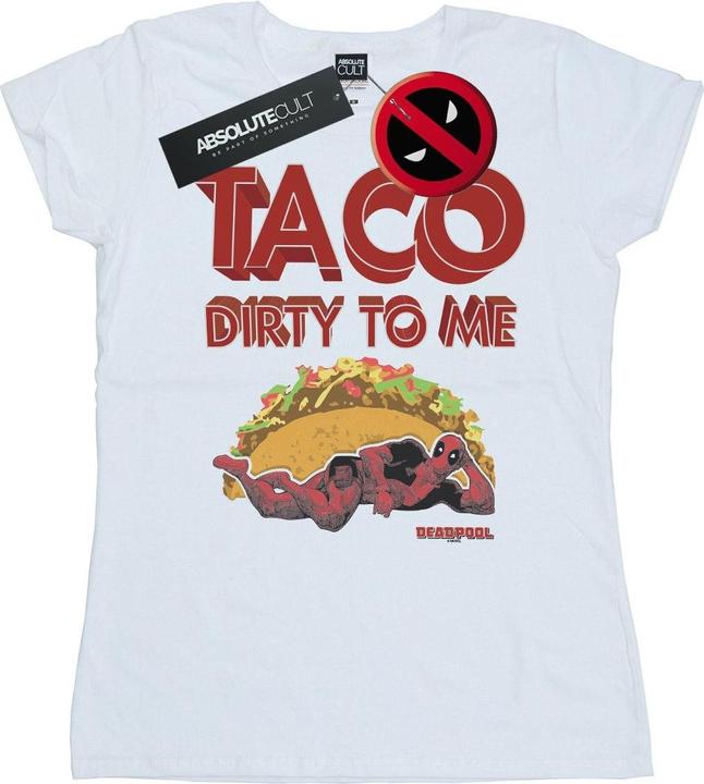 Actual product image Womens/Ladies Deadpool Taco Dirty To Me Cotton T-Shirt (L)