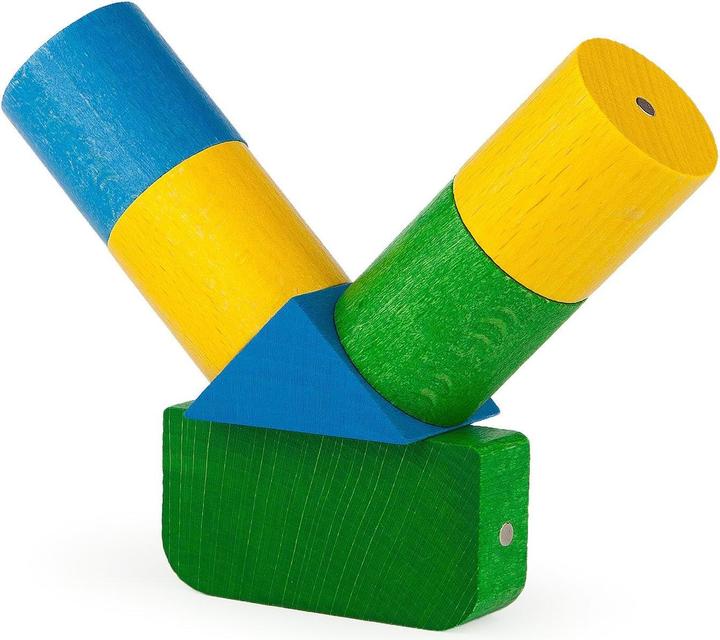 Actual product image Kooglo Magnetic Wooden Blocks Basic Colour