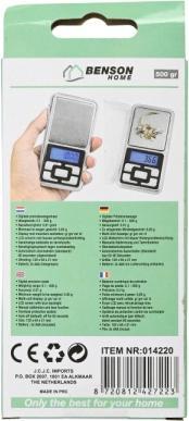 Produktbild Benson Digitale Präzisionswaage bis 500 gr, Teilung 0,1 gr