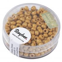 Actual product image Rayher Metallic seed beads, matt, 4mm ø, golden yellow, 1