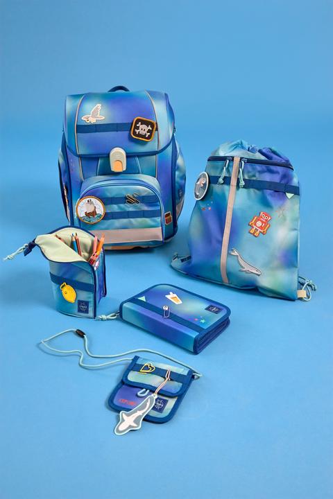 Image du produit Lässig Schulrucksack-Set Boxy, Grün / Blau (21 l)