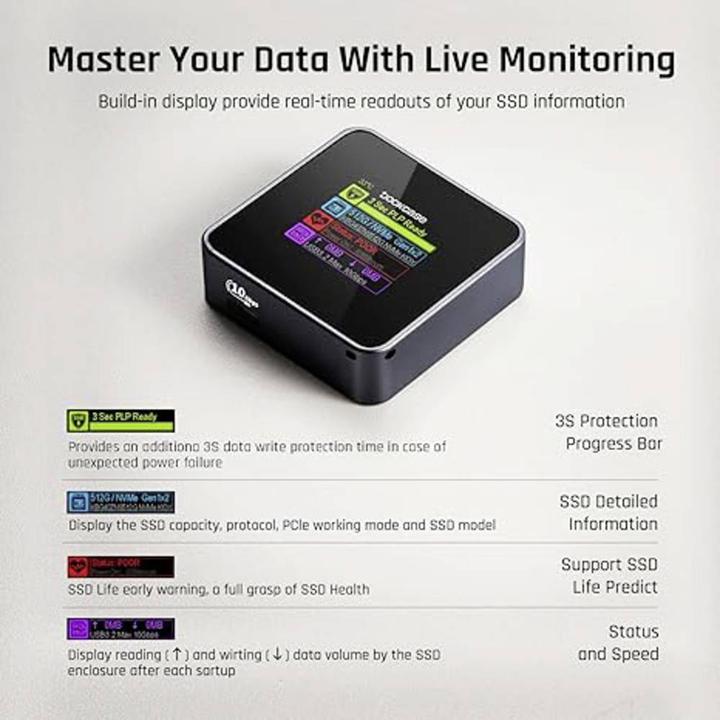 Actual product image Dockcase Pocket Smart 2230 M.2 DSWC1M-3G M.2 hard drive enclosure M.2 PCIe NVMe S (M.2 2230)