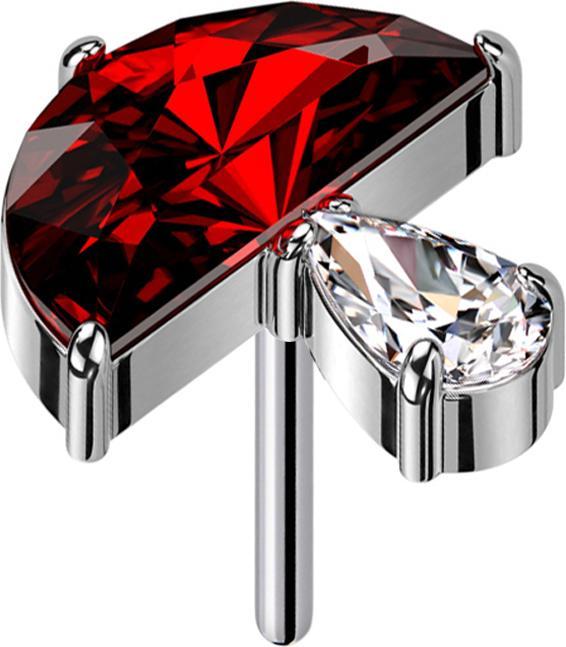 Produktbild Star Piercing Ring silber Totenkopf Netz (Titan G23, ohne Messing, Chirurgenstahl 316L)