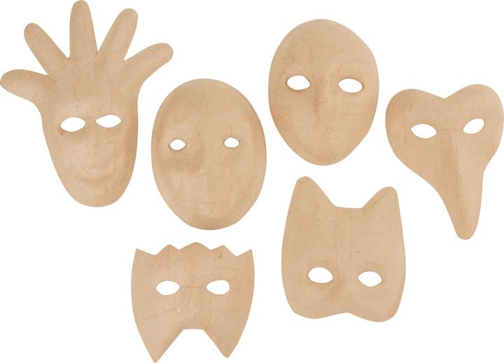 Image du produit VBS Masques pour enfants, papier mâché, lot de 6