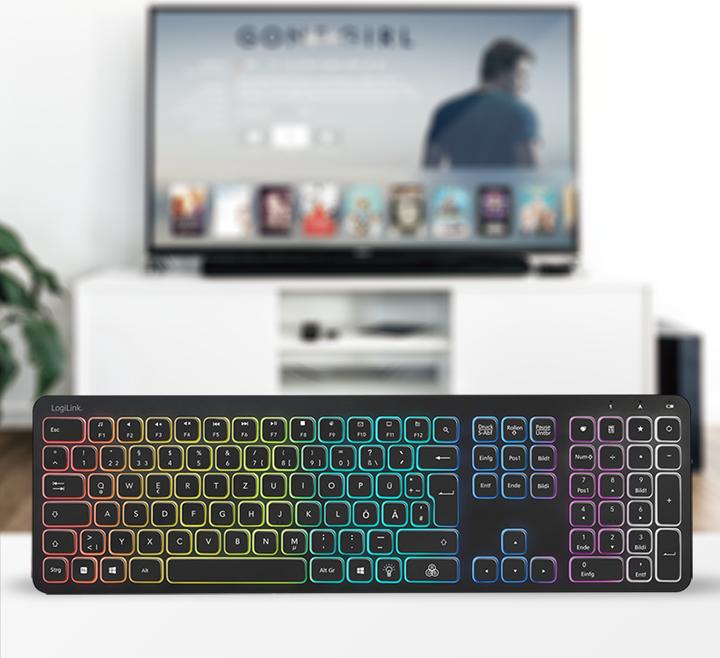 Image du produit LogiLink Clavier Wireless Gaming Black (DE, Sans fil)