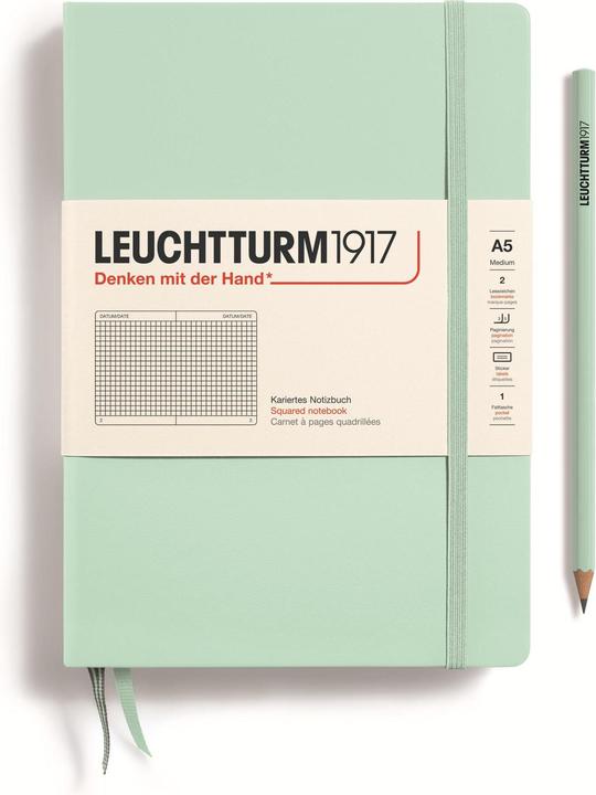 Produktbild Notizbuch Medium A5, Kariert, Mint, Produkttyp (A5, Kariert, Harter Einband)